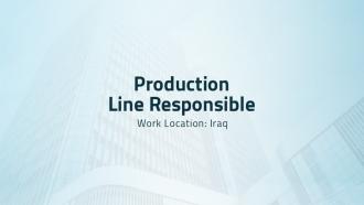 Production Line Responsible