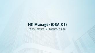 HR Manager ( QSA 01 )
