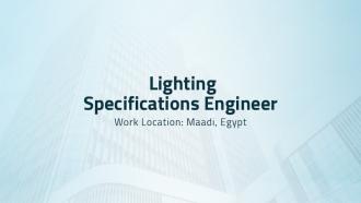 Lighting Specifications Engineer